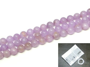 g3-55C  10mm〜11mm AA ラベンダーアメジスト 紫水晶 1連39cm 通し針、解説書、1mゴム付き 鑑別済・本物保証 ブラジル産 天然石 パワーストーン