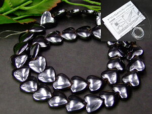 ≪g3-836D≫m●12mm●5A●ヘマタイト●ハート●磁気なしネコポス送料無料●1連39cm 通し針、解説書、1mゴム付き●ビーズ●イギリス産●天然石●パワーストーン●