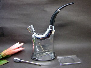 水12　　光る 水パイプ シルバー パイプ 喫煙 タバコ 喫煙具 送料無料