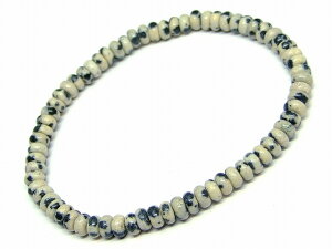 g3-1093A  ダルメシアンジャスパー 4mm×2mm ソロバン 算盤 そろばん ブレスレット 内径調整可 送料無料 天然石 パワーストーン