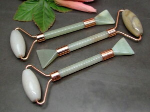 64674  アベンチュリン 150mm かっさマッサージ 小顔 美顔ローラー ヘラ マッサージ棒 ピンクゴールド 送料無料 天然石 パワーストーン