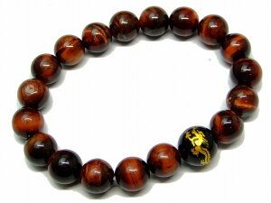 65256  今月の半額 わけあり 10mm レッドタイガーアイ 赤虎目石 12mm オニキス 龍 金彫り ブレスレット 内径17cm ポーチ付き ネコポス送料無料 天然石 パワーストーン
