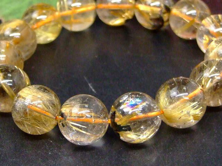 楽天市場】67548 虹入り玉あり タイチンルチルクォーツ 針水晶 15mm 