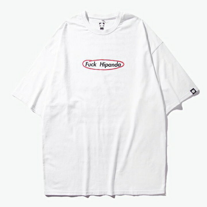 楽天市場 送料無料 ラッピング無料 メンズ 公式 ハイパンダ Hipanda Fuck ファック ルーズフィット プリント Tシャツ オーガニック サステナブル おしゃれ かっこいい 半袖 春 夏 夏物 春物 クルーネック 綿 100 白tシャツ カットソー ロゴ 白 黒 大きいサイズ
