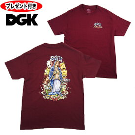 DGK ディージーケー dgk Tシャツ 新商品 Guadalupe T-Shirt マリア BLACK バーガンディ　ワイン 半袖 オーダーメイド缶バッジプレゼント付