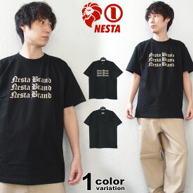ネスタブランド NESTA BRAND Tシャツ 半袖 ネスタ Tシャツ メンズ JAPAN加工 ゴールドペースト T 232NB1027B (nesta brand tシャツ トップス ネスタ 2XL 3XL) 【あす楽対応】 【メール便対応】