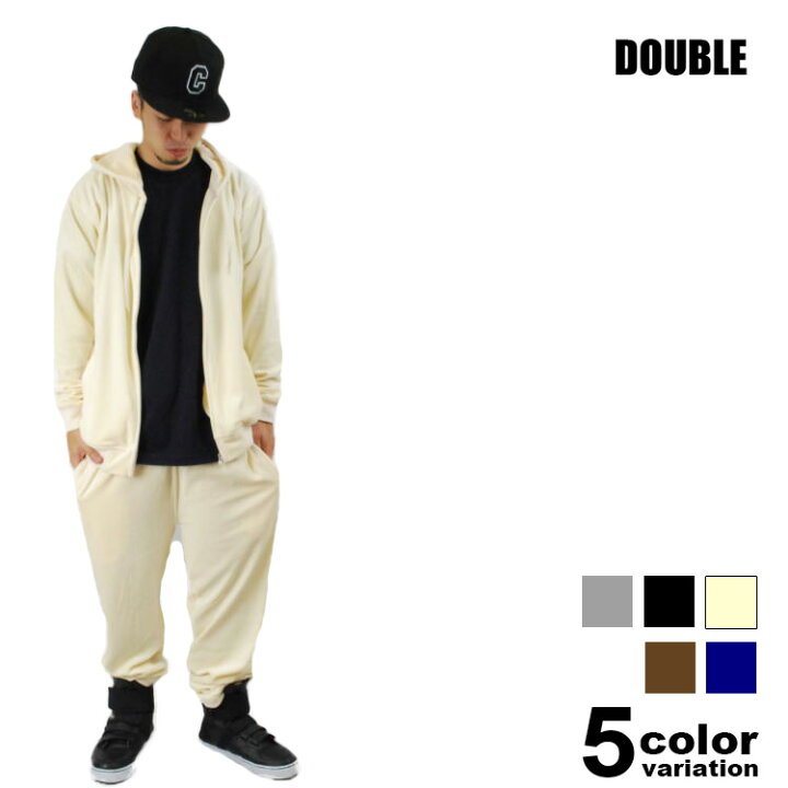 楽天市場】DOUBLE(ダブル)L/Sベロアセットアップ/シンプル(5色)【B系  