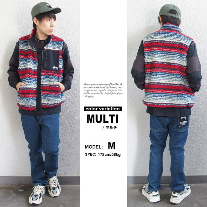 楽天市場】ステューシー STUSSY フリース ベスト Striped Sherpa Vest 