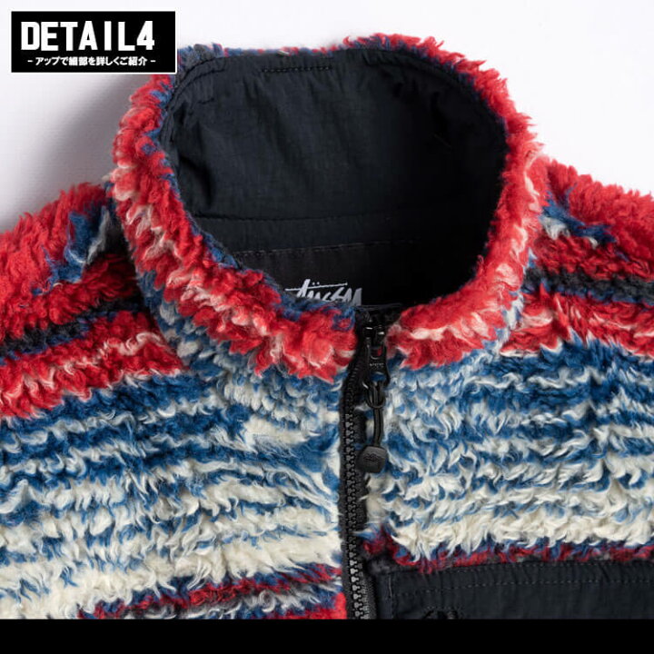 楽天市場】ステューシー STUSSY フリース ベスト Striped Sherpa Vest 