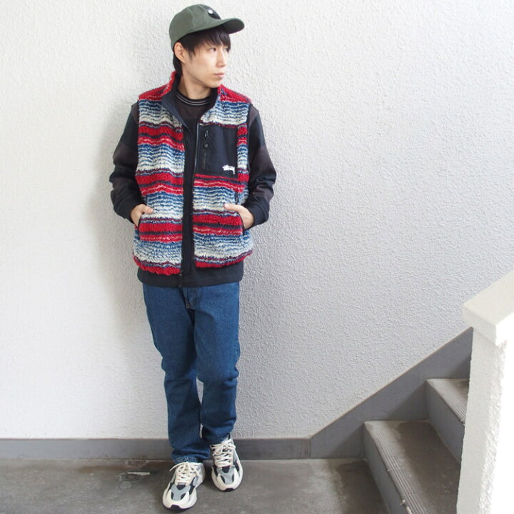 楽天市場】ステューシー STUSSY フリース ベスト Striped Sherpa Vest 