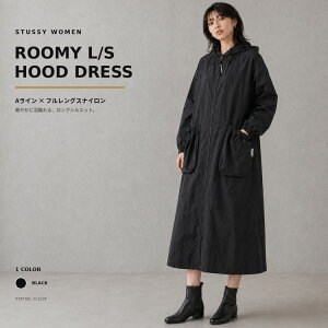 �X�e���[�V�[ STUSSY WOMEN �i�C���� �W���P�b�g ROOMY LS HOOD DRESS ���f�B�[�X (stussy �W���P�b�g �A�E�^�[ 211224 �X�g�D�[�V�[ �X�`���[�V�[)