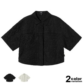 ステューシー STUSSY WOMEN ワークシャツ 半袖 レディース Ralphie Crinkly Work Shirt (stussy 半袖シャツ トップス 211218 ストゥーシー スチューシー) 【あす楽対応】