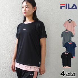 【フィラ Tシャツ レディース】 FILA 半袖 Tシャツ フェイクレイヤード メッシュ フィラ FILA レディース レディス スポーツウェア トレーニングシャツ ジョギング ジム 吸水速乾 UV対策 吸汗 ドライ フィット [FL7051] 【メール便対応】
