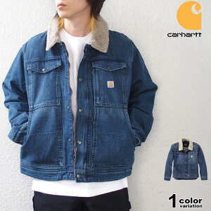 Carhartt �J�[�n�[�g �f�j���W���P�b�g ���{�A G�W���� �A�E�^�[ �{�A �����b�N�X�t�B�b�g �V�F���p�t���[�X ���[�N�W���P�b�g Denim Sherpa-Lined Jacket USA���f�� [106323] [OJ6323-M] �y�A�E�^�[ �����Y 