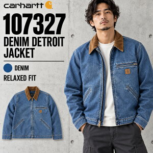 Carhartt �J�[�n�[�g �f�j�� �f�g���C�g�W���P�b�g �����b�N�X�t�B�b�g Denim Detroit Jacket USA���f�� �����Y �A�E�^�[ �W���P�b�g [107327]