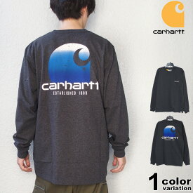 希少 Carhartt カーハート Tシャツ 長袖 ロンT ポケットTシャツ バックプリント リラックスフィット Relaxed Fit Heavyweight Long-Sleeve Pocket C Graphic T-Shirt USAモデル [105952] [TK5952-M]【メンズ トップス 大きいサイズ 】【あす楽対応】【メール便対応】