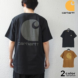 カーハート Tシャツ Carhartt 半袖 ポケット Tシャツ ポケT 厚手 リラックスフィット ヘビーウェイト バックプリント グラフィック ロゴ メンズ 男性 USAモデル [106149] 【carhartt カーハート メンズ トップス 大きいサイズ 2024年 新作】