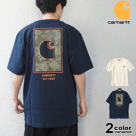 カーハート Tシャツ Carhartt 半袖 ポケット Tシャツ ポケT 厚手 ルーズフィット ヘビーウェイト バックプリント グラフィック ロゴ メンズ 男性 USAモデル [106260] 【carhartt カーハート メンズ トップス 大きいサイズ 2024年 新作】