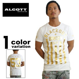 ALCOTT アルコット Tシャツ 半袖 / BRKLYN ゴールド箔 [47ACTS10109] 【ストリート B 系 HIPHOP ヒップホップ メンズ ファッション 大きいサイズ 2016年春夏新作 】【あす楽対応】 【メール便対応】