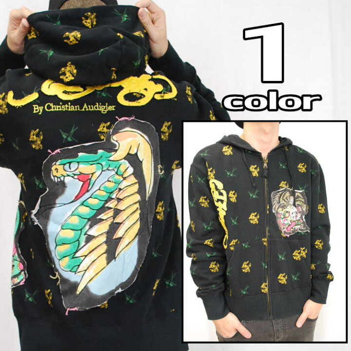 楽天市場】ED HARDY(エドハーディー)総柄ZIPパーカー[S8415MPA]【B系 