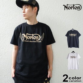 NORTON ノートン Tシャツ 半袖 JPN加工 ドライウイング Tシャツ メンズ 大きいサイズ ブラック ホワイト バイカー M-2XL [222N1024B] 【あす楽対応】 【メール便対応】