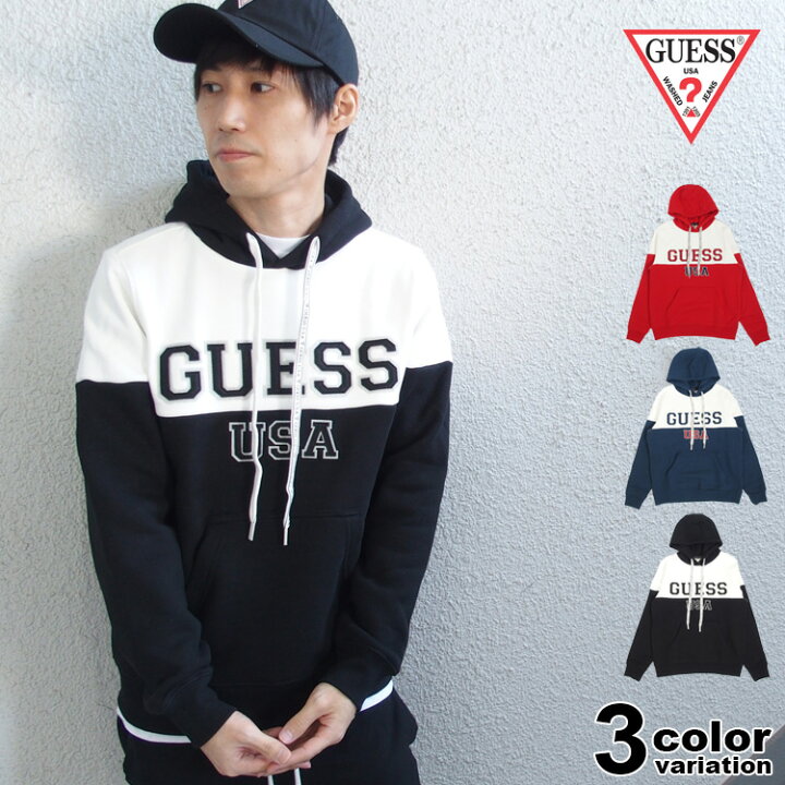 楽天市場 Guess パーカー Guess ゲス プルオーバー パーカー ツートーン カレッジ スウェット アメカジ メンズ レディース 別注 モデル Mi4k8527mi Hip Hop Dope