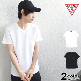 ゲス GUESS Vネック Tシャツ 半袖 メンズ レディース VNECK POCKET TEE (guess tシャツ ポケt ロゴ T-SHIRTS カットソー トップス MJ2k9417) 【あす楽対応】 【メール便対応】