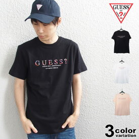 ゲス GUESS Tシャツ 半袖 メンズ レディース 3D プリント フラワーデザイン (guess tシャツ 花柄 カットソー トップス MK2K8501MI) 【あす楽対応】 【メール便対応】