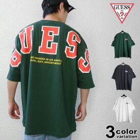 ゲス GUESS Tシャツ 半袖 メンズ レディース ネームロゴ オーバーサイズ Tシャツ (guess tシャツ ビッグt カットソー トップス 別注 モデル MM2K8504MI) 【あす楽対応】 【メール便対応】