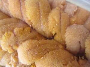 ウニ うに 生ウニ 【剥き身 ムラサキウニ 白身 1折-120g前後 】「送料込み」 板折詰 蝦夷ムラサキウニ お花見 母の日 父の日 お中元 お歳暮 贈答 ギフト