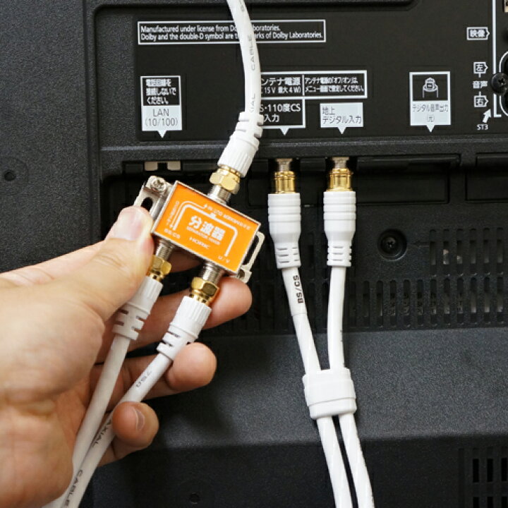 楽天市場】アンテナ分波器（50cm） + アンテナケーブル（2m）地デジ BS 