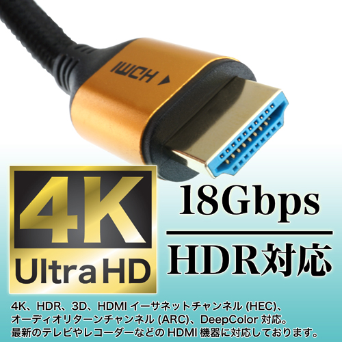 楽天市場】【Ver2.0】HDMIケーブル 4m メッシュケーブル 4K/60p HDR