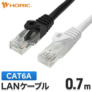 LAN�P�[�u�� 0.7m CAT6A�i�J�e�S��6A�j 10Gbps/500Mhz�Ή� �u���b�N/�z���C�g �ܐ܂�h�~�J�o�[�t�� PoE�Ή� UTP�P�[�u�� PS5 Switch PC�Ή� 70cm