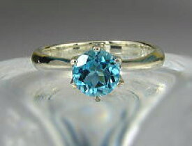 送料無料（郵送）6mm"プチ立爪リング"ブルートパーズ