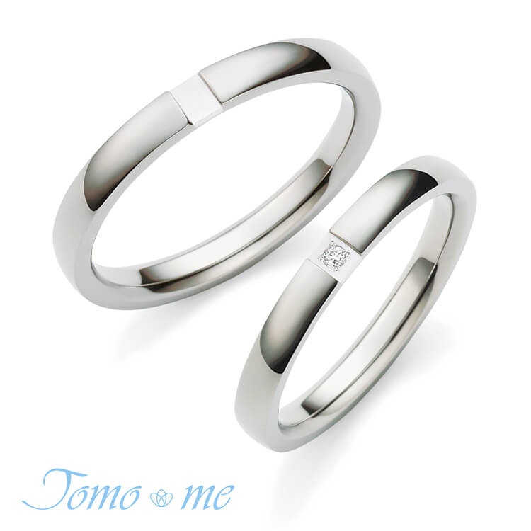 結婚指輪 チタン プラチナ コンビ ブランド Tomo Me トモミ 安い ダイヤモンド ペアリング マリッジリング シンプル 人気 刻印無料 ストレート メンズ レディース 指輪 リング プレゼント 記念日