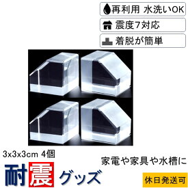 ★【送料無料】耐震グッズ ビタブロック 3cm 4個入り（2個入り×2セット）クリアー ノンブレンの枚方技研 家電 花瓶 食器 骨董 家具 接着 ゴム 耐震ジェル 防災グッズ 防災 地震対策 地震 耐震 グッズ ジェル 振動 吸収 ストッパー マット