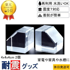 ★【送料無料 楽天1位】耐震グッズ ビタブロック 4cm 2個入り クリアー 家電 花瓶 食器 骨董 家具 接着 ゴム 耐震ジェル 防災グッズ 防災 地震対策 地震 耐震 グッズ ジェル 振動 吸収 ストッパー マット ノンブレンの枚方技研