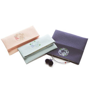 【箱入】 光悦 ちりめん 念珠入れ 萩の丸柄 ムラサキ色 グレー色 ピンク色 紙箱付 約17×17cm ポリエステル100% 弔事 進物 おしゃれ ギフト 数珠 珠数 ふろしき 紫 むらさき 灰 桃 もも ネコポス