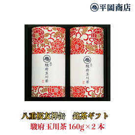 八重桜友禅缶 駿府玉川茶 160g×2本入り 【送料無料】【2024年度産 新茶 5月21日発売開始】【緑茶 カテキン エピガロカテキンガレート EGCg】【 静岡茶 茶葉 リーフ 日本茶 ギフト 】【 敬老の日 お中元 御中元 父の日 父の日ギフト 母の日 お歳暮 お年賀 送料無料 】