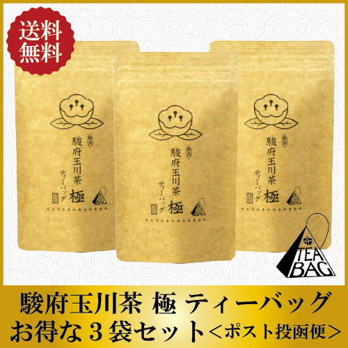 駿府玉川茶 極 ティーバッグ 3袋セット(3g×12包×3袋)  
