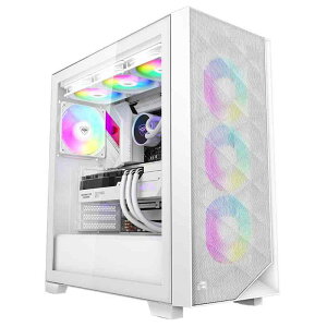 PCCOOLER CPS C3D510 ARGB PC�P�[�X ATX �~�h���^���[,���ɒʋC���̍��� ���b�V�����^���t�����g�p�l�� �G�A�t���[E-ATX/M-ATX/ITX �~�h���^���[PC�P�[�X 3��ARGB�t�@���𓋍�, �ő� 390mm �� G