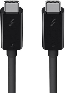 Belkin USB-C�P�[�u�� Thunderbolt 3 ������40Gbps 100W�o�� 5K / �E���g��HD �Ή� �u���b�N F2CD08BT
