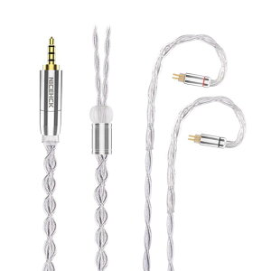NICEHCK SilverLoong イヤホンリケーブル 7N銀メッキ単結晶銅OCC線&銅銀合金線のミックス 0.78 2Pin 3.5mmプラグ 金属製コネクタ 着脱式 柔らかい アップグレードケーブル 3極 柔らかい 1.2m DIYイヤホ