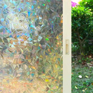 xinxin-home窓用フィルム 窓 曇りガラス 目隠しシート 花柄 ガラス 水で貼る 遮光 遮像 剥がせる 模様替え モザイク柄 結露防止 台風対策 プライバシー保護 断熱 紫外線カット 静電吸着 DIY 飛散