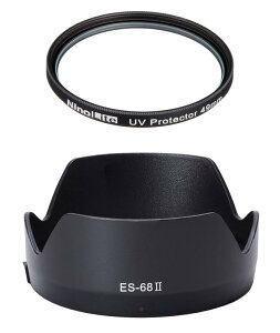 NinoLite 2�_�Z�b�g�F ES-68II �Ԍ`�����Y�t�[�h  UV�t�B���^�[49mm �̃Z�b�g�AES-68 �A EF 50mm F1.8 STM �Ή�