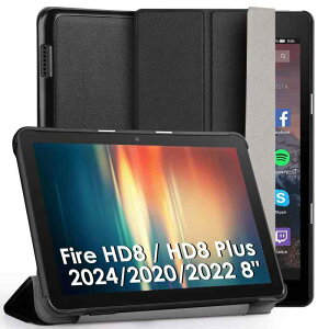GeeRic Fire HD 8/8 Plus 8�C���`�Ή� �P�[�X Fire HD 8 (2024/2022/2020�N���� ��12/10����p) �Ή� �ی�J�o�[ �^�u���b�g�P�[�X �蒠�^ �X�^���h�P�[�X �I�[�g�X���[�v�@�\ �y�� ���^ �ϏՌ� ���h