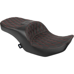 �yUSA�݌ɂ���z DRAG Specialties �h���b�O�X�y�V�����e�B�[ Seat Freedom Tour 2-up Black Vinyl DD Red Stitch Touring 0801-2100 HD�X
