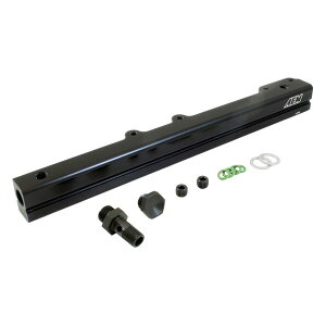 �yUSA�݌ɂ���z AEM 96-00 Civic CX/DX/LX/EX & 96-97 Del Sol S/Si Black Fuel Rail aem25-109BK HD�X