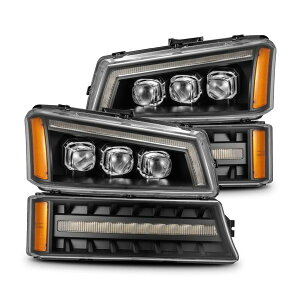 �yUSA�݌ɂ���z AlphaRex 03-06 Chevy Silverado 1500/2500HD/3500HD/Avalanche Black NOVA LED Proj Headlights arx880256 HD�X