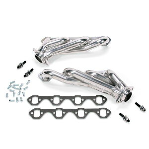 �yUSA�݌ɂ���z BBK 79-93 Mustang 5.0 Shorty Unequal Length Exhaust Headers - 1-5/8 Silver Ceramic bbk15150 HD�X